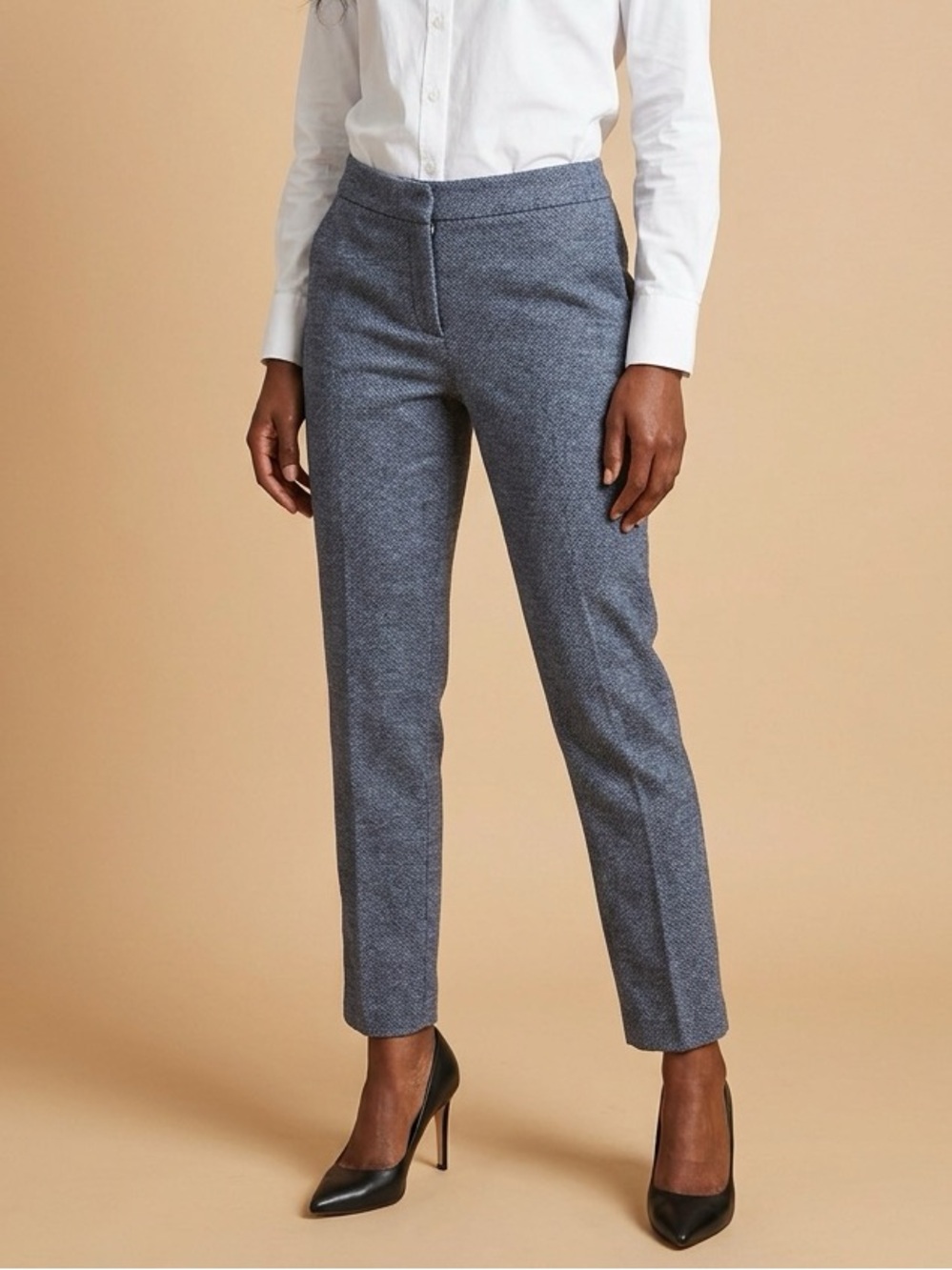 CROSBY Blue Woven Sullivan Trousers Sz 8